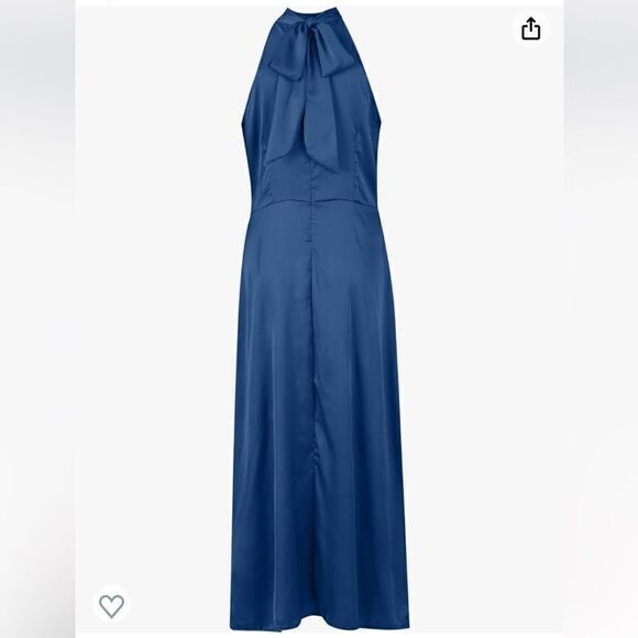 Satin Fall Solid Color Sexy High Waist Slit Neck Evening Dress Homecoming Dress - Picture 4 of 15